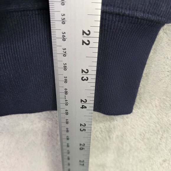 Mens Champion Reverse Weave Navy Hoodie Long Sleeve Cotton Blend Drawstring M - Picture 6 of 8